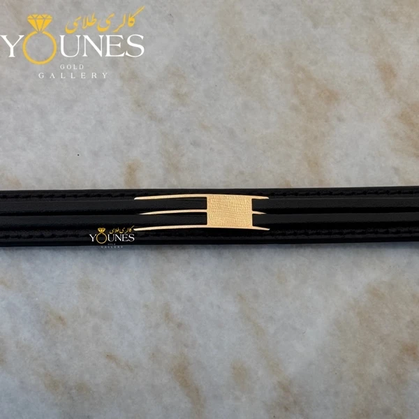 دستبند طلا چرم مردانه مدرن سه لاینL131